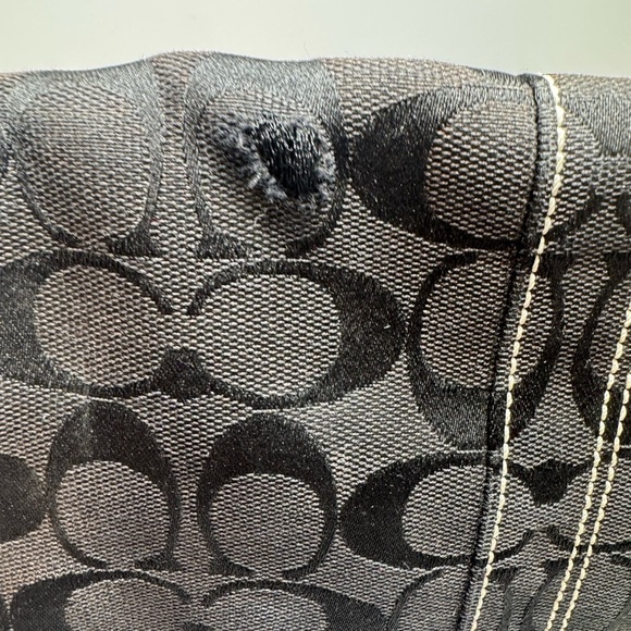 Coach Signature Shoulder Bag Crossbody Black Monogram Canvas & Leather #10082 - Picture 11 of 11